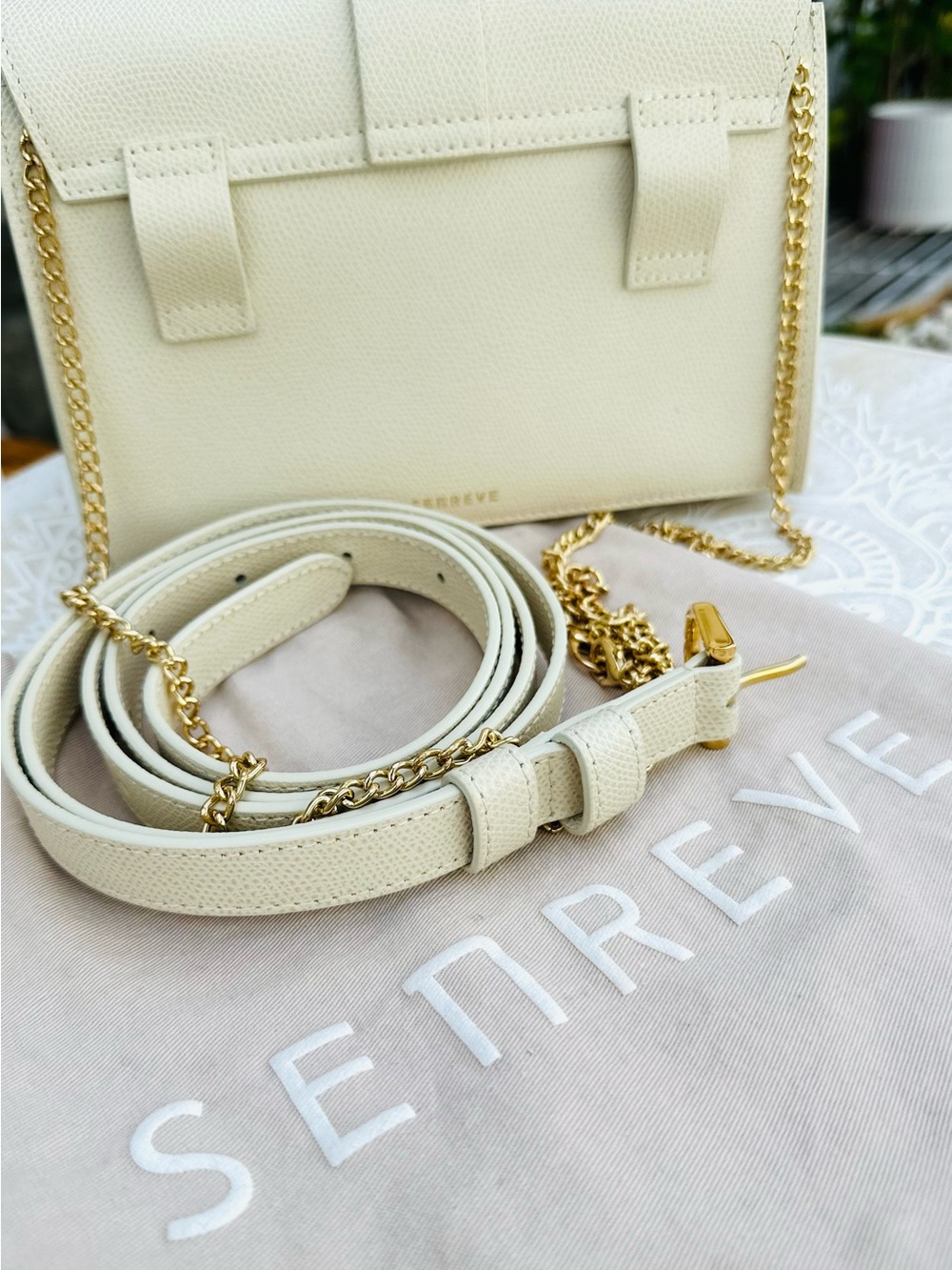 Senreve Cream Pebbled Leather Belt Bag 💙🌹 - Picture 5 of 8